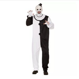 Men's Black and White Clown Costume